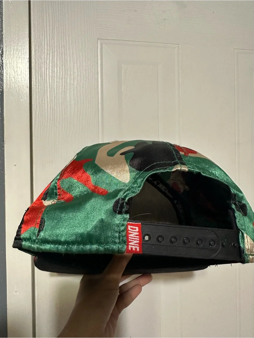 DNiNE Reserve Kids' Camo Snapback Hat in Red & Green